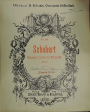 Schubert, Symphony in B-minor (Unfinished), 2nd Bassoon part rewritten for Contra Bass Clarinet, Leopold Stokowski Collection of Scores
